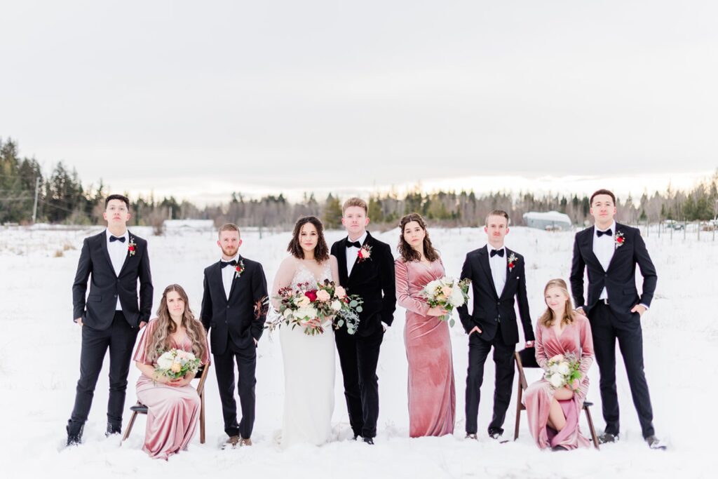 vancouver wedding photos in the snow